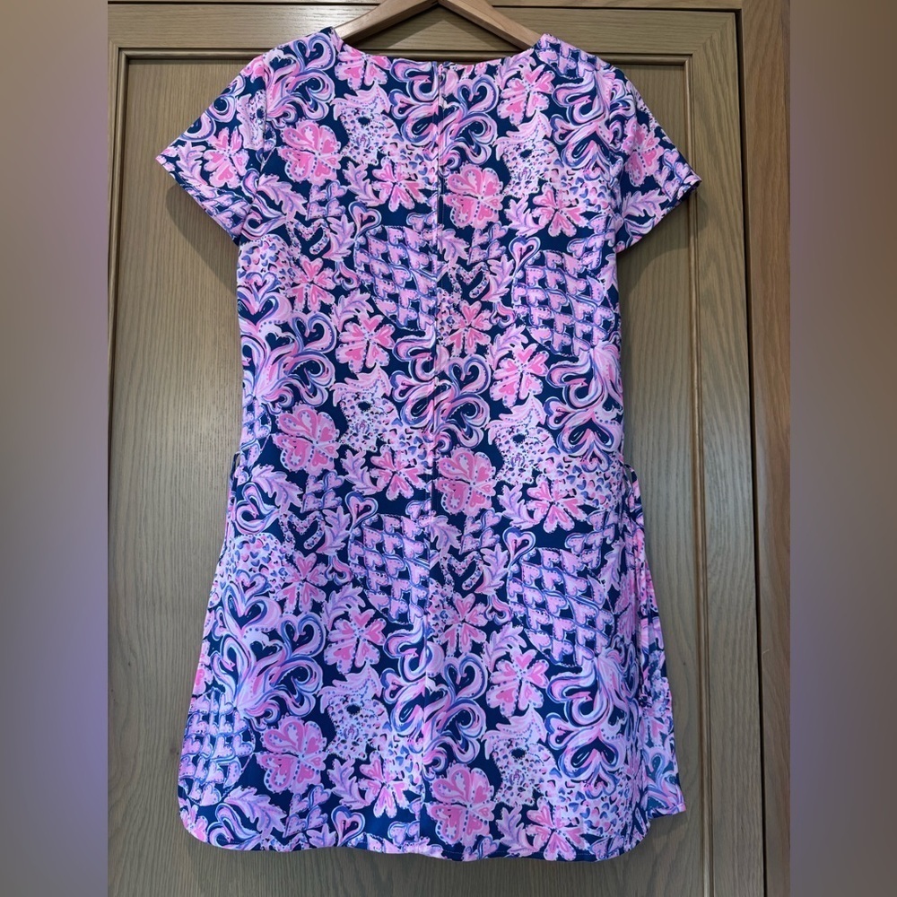 Lilly Pulitzer Pink and Blue Heart Cheetah Skort Dress Slit Side / 6 - Picture 8 of 15